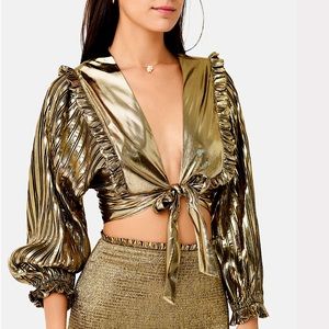LOVESHACKFANCY ⚜️ CROP TOP! GOLD! NEW! XS Nolita TOP! BRAND NEW!! LOWEST PRICE!